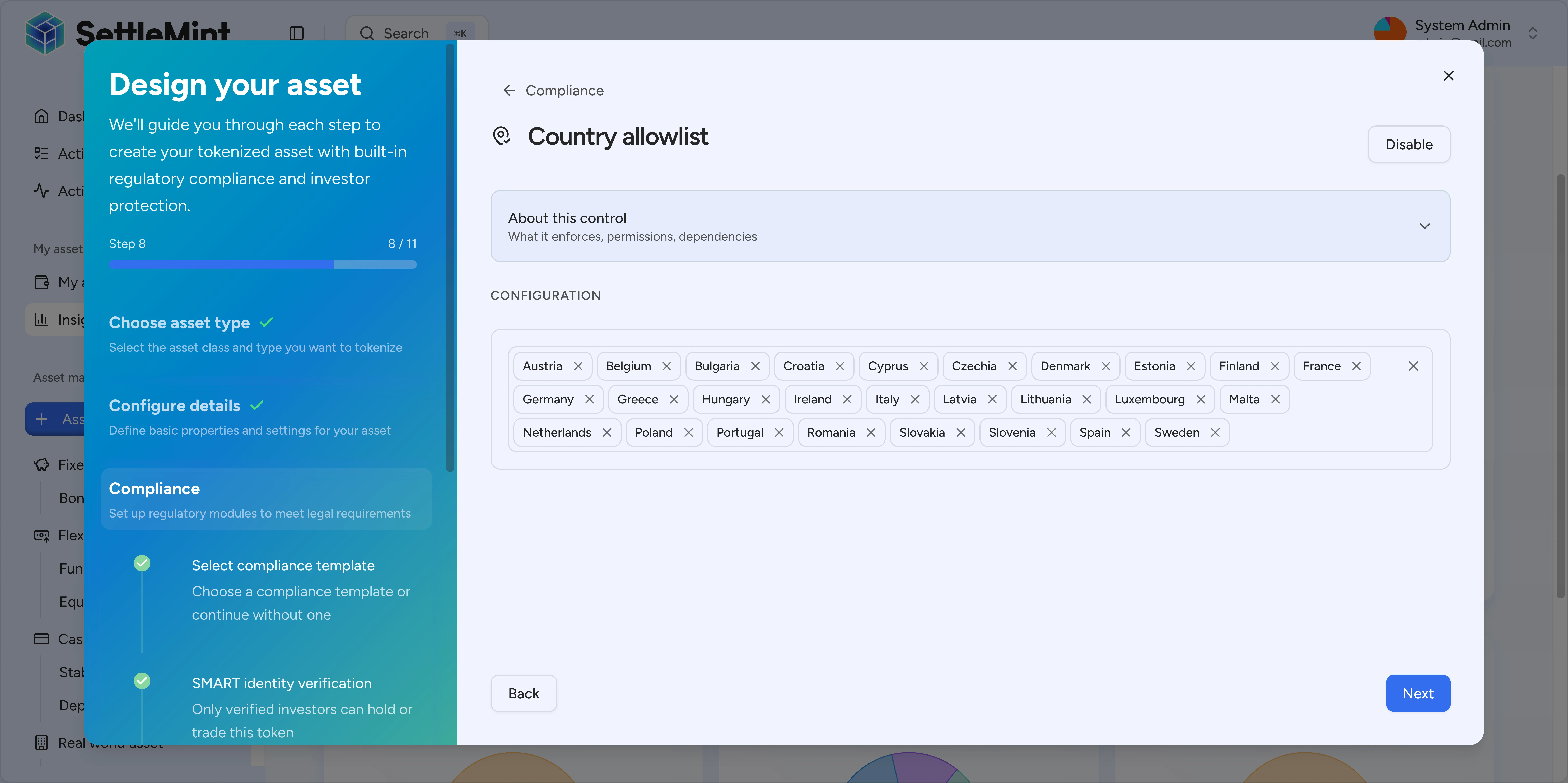 Country allowlist configuration for geographic transfer restrictions