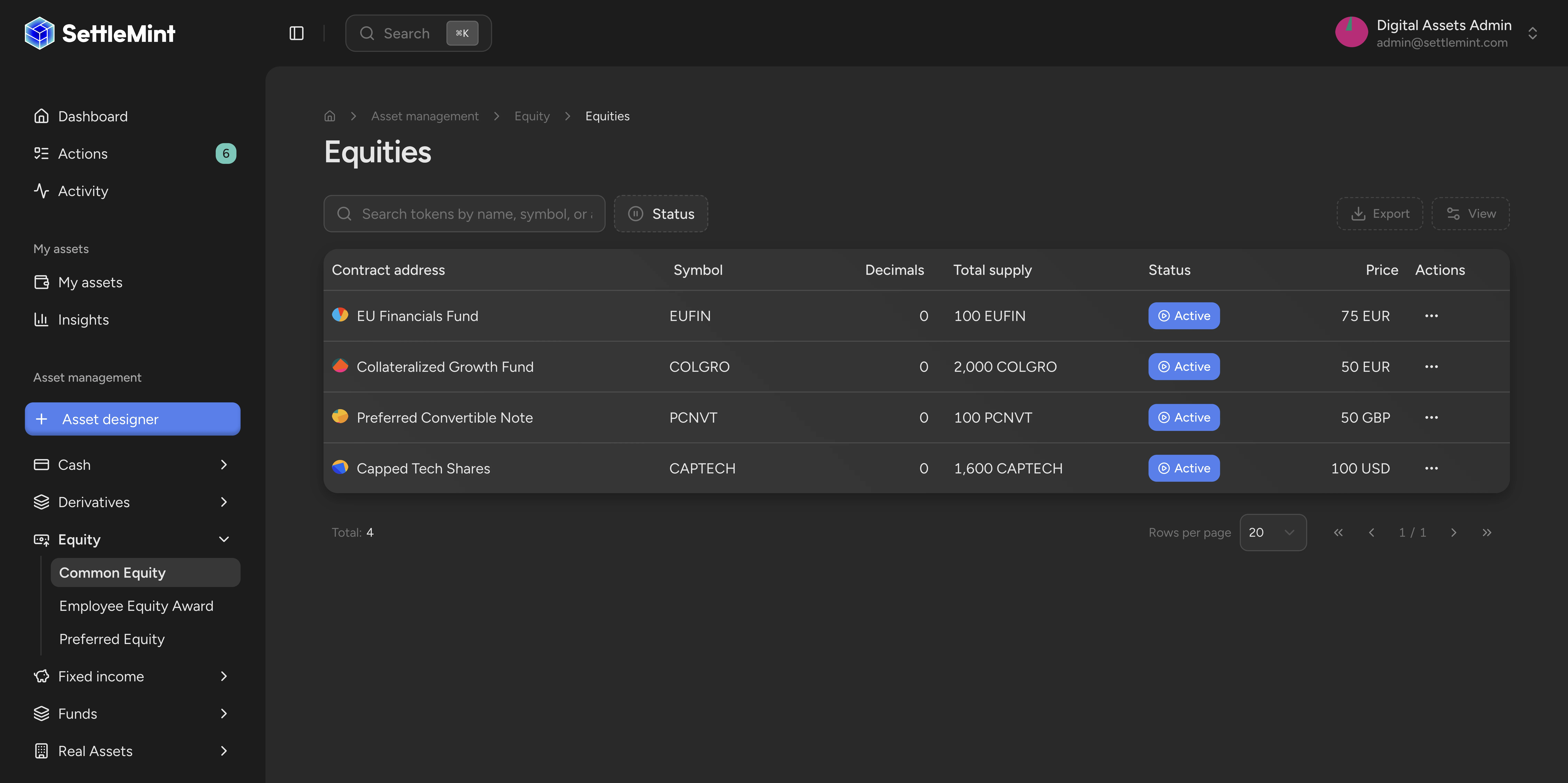 Tokenized equities with on-chain compliance.